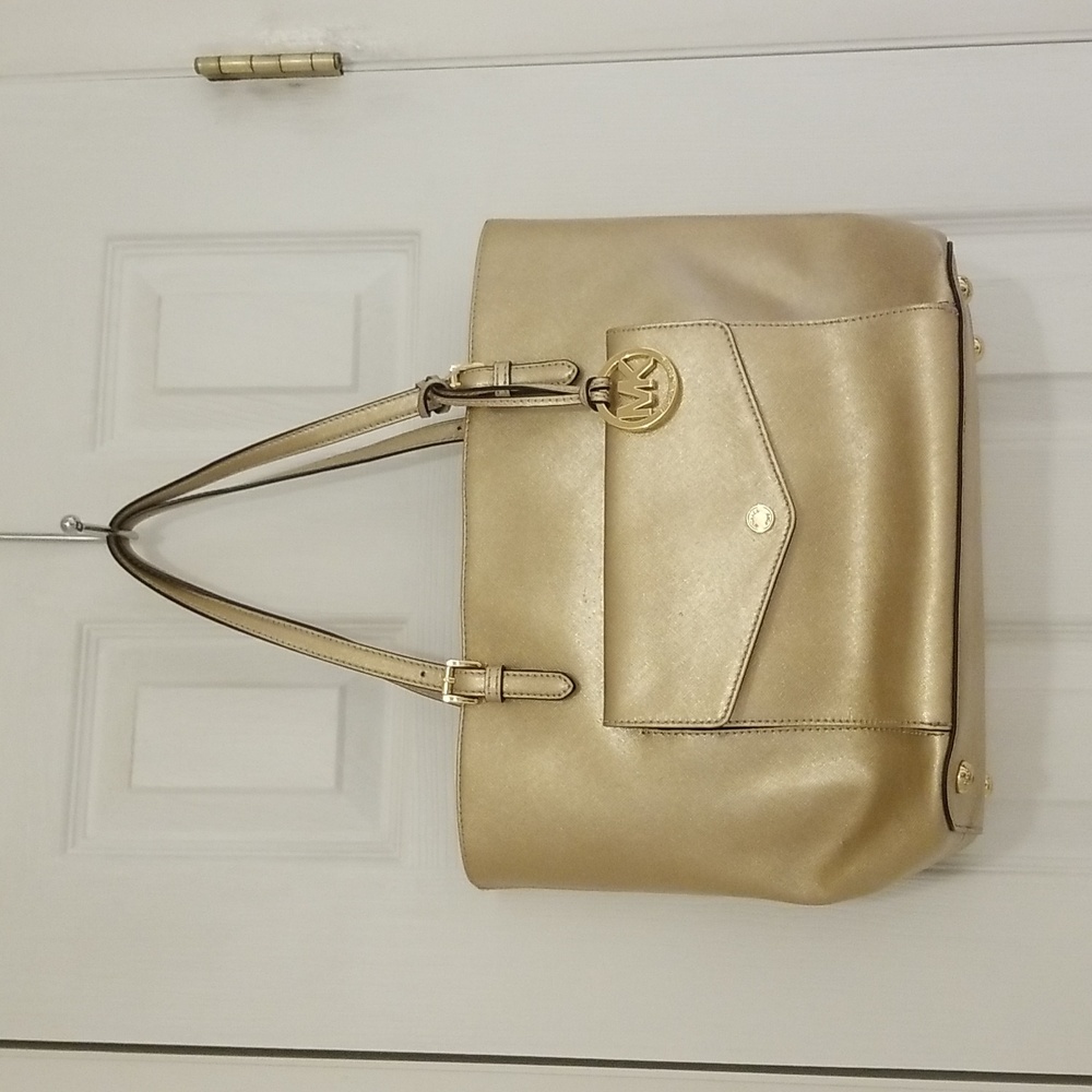 Michael Kors gold jet set tote